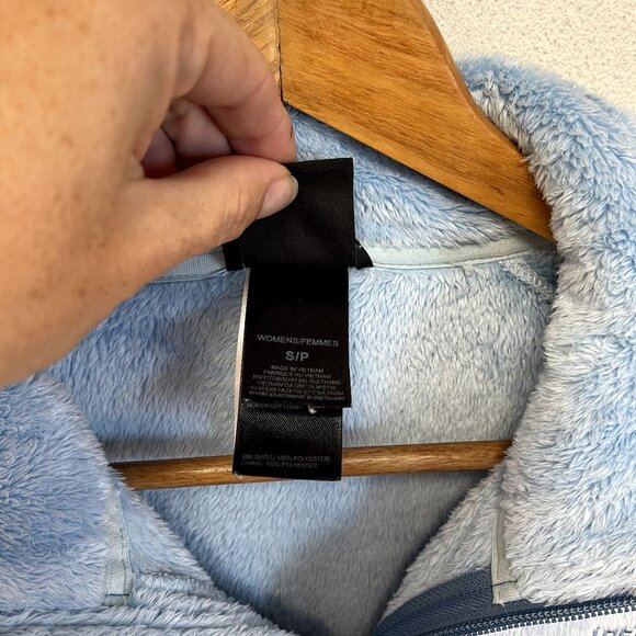 The North Face Osito Light Blue Fuzzy Full Zip Jacket sz Small - Picture 3 of 5